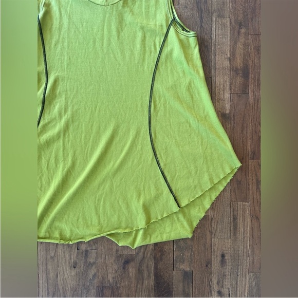 Cynthia Ashby green raw hem tunic sleeveless top size large - Picture 3 of 5